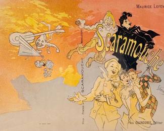 Jules Cheret "Scaramouche" Colored Lithograph Poster