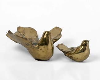 Pair of Eleni Vernadaki Bronze Bird Sculptures