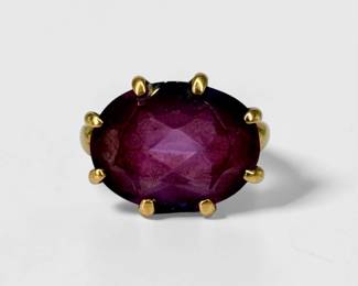 Ladies 10K Gold & Amethyst Ring