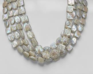 (2) 14K Gold & Coin Pearl Necklaces