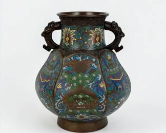 Japanese Champleve Bronze Vase