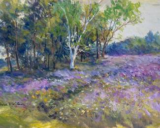 Todd Reifers 'Meadow of Lavender' Oil on Board