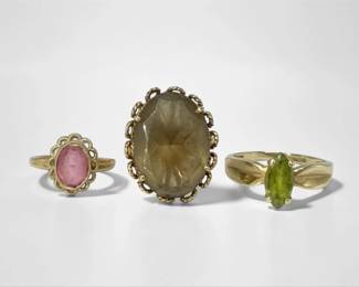 (3) Ladies 10K Gold Rings