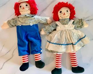 Vintage Raggedy Ann and Andy Dolls
