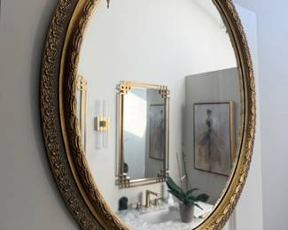 Gold Oval Mirror