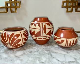 Albert & Josephine Vigil Redware Pot Pottery San Ildefonso Pueblo RARE