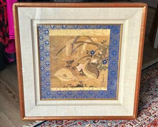 Asian Birds matting under Glass Wood Frame
