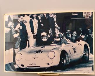 Vintage Car Art racing photography framed