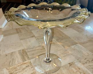 Vintage ruffled glass candy dish