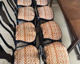 Set of 8 upholstered wood dining Chairs