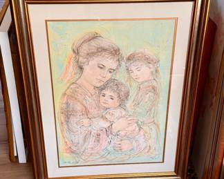 EDNA HIBEL Lithograph Mother and Children Signed Edition 34/52 Ed 419