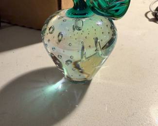 Glass Apple Paperweight