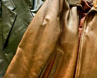 Three Mens Leather Jackets One Vinyl Jacket