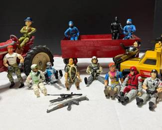 Vintage Toys, Die Cast Tractor, Tonka, GI Joe Action Figures, 80s Miniature Cars