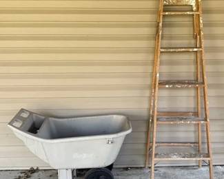 Wood 6 Ft Ladder, Yard Cart