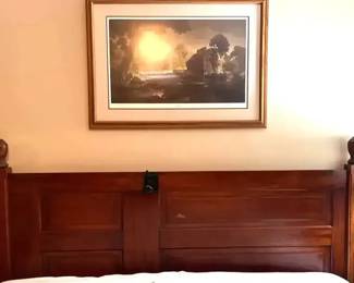 King Door Headboard with signed Charles Rhinghart Print