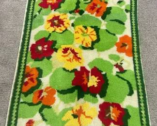Needlepoint Pansy Floral Rug or Wall Art