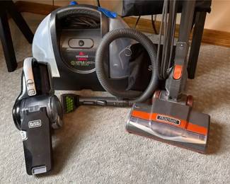 Shark Rocket Vac, Black Decker Hand Vac, Bissell Little Green