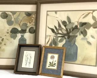 Floral Art Framed Matted