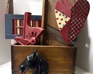 Cast Iron and Wood Vintage Decor