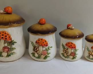 Vintage Mushroom Canisters