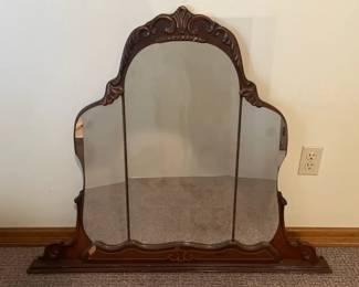 Vintage Wood Vanity Mirror