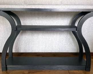 Black Console Table with Curved Trestle Legs