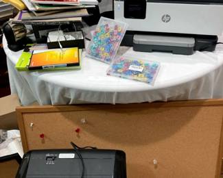 Assorted Office Supplies, Shredder, Printer, And More