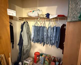 Men's coveralls & jeans, wrapping supplies