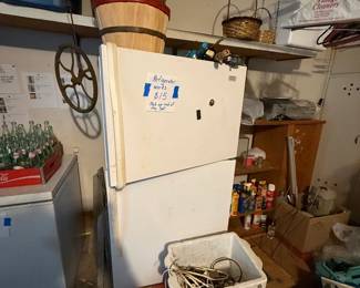 One of two refrigerators & chest freezer priced to go early