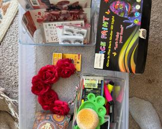 face paints, body paints eye lashes, costumes, halloween tattoos head pieces