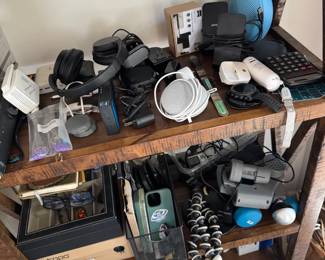 electricals: Includes a GOPRO, headphones, music speakers, iphone cases and accessories, photography supplies, tripods, oakly sunglasses, speakers