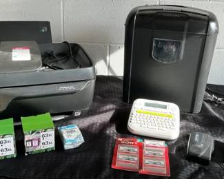 HP Printer, Cartridges, And Shredder