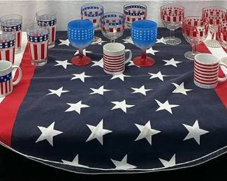 American Glassware Flag Tablecloth