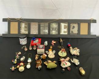 Xmas Ornaments Picture Frame Ladder