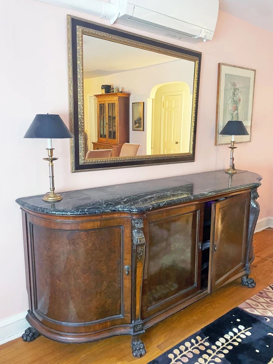Marble top sideboard