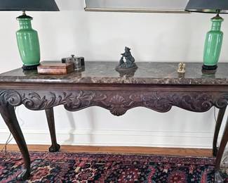 Marble top console table