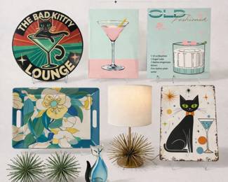 Retro decor collection with vintage style