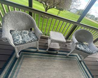 $85- 2 Chairs and side Table