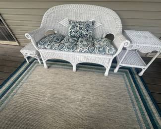 $135 LoveSeat w/ cushions $35 end table $20 ottoman