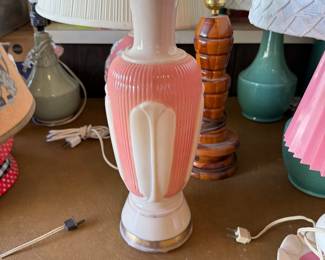 Antique Aladdin pink lamp base
