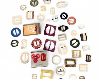 Antique/Vntg Bakelite, mother of pearl buckles