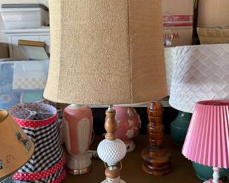 MCM milk glass table lamp