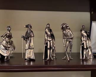 Comedia del arte silver figures from Venice