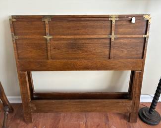 Pair of Bernhardt Campaign style single headboards