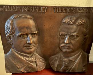 Bronze Plaque of Presidents McKinley & Theodore Roosevelt