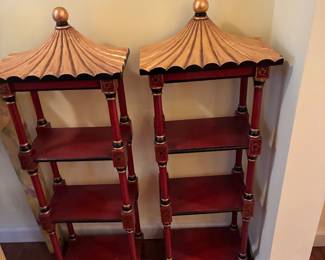 Pari of oriental style what not shelves from Walters Museum