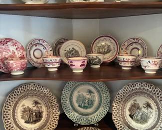 Collection of 19th c. Staffordshire, Penn's Treaty plates