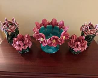 Avatar Pottery iris, Lilies, Peony bowl