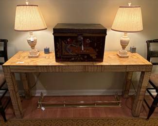 Handsome decorated console table